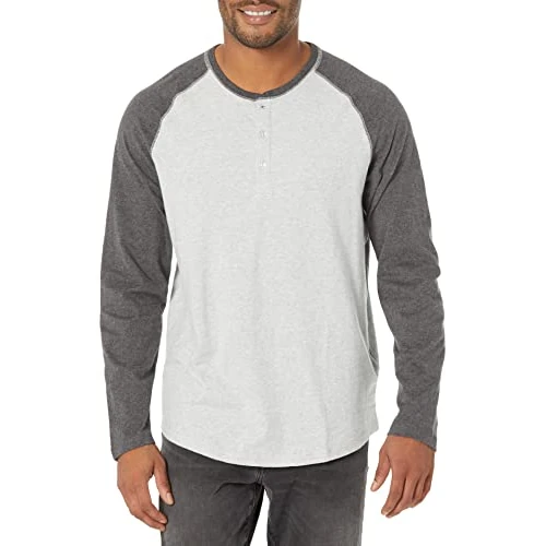 Offerta a tempo: Amazon Essentials Camicia Henley a Maniche Lunghe in 100% Cotone Uomo, Carbone Grigio Chiaro Puntinato, M - 0.00% da 13.11 € a 13.11 €