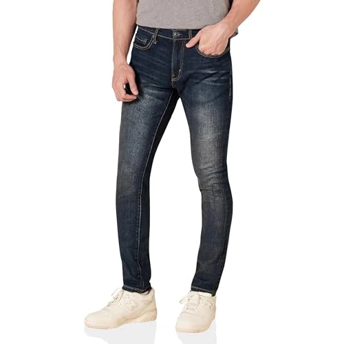 Amazon Essentials Jean Stretch Coupe Skinny - couleurs abandonnées Homme, Délavé Foncé, 38W / 32L
