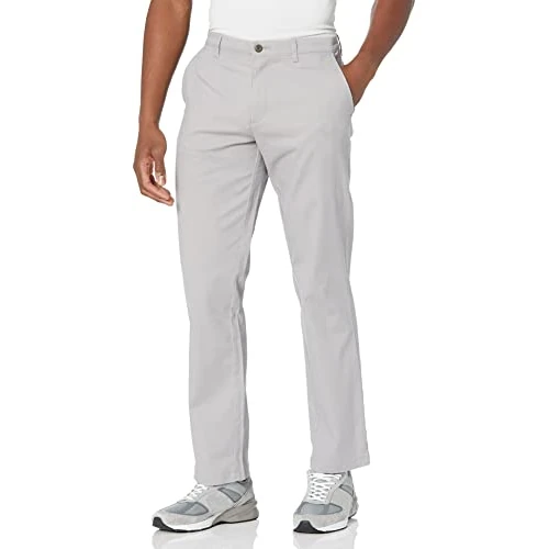 Offerta a tempo: Amazon Essentials Pantaloni Casual Chino Elasticizzati dal Taglio Classico Uomo, Grigio, 40W / 30L - 0.00% da 22.34 € a 22.34 €