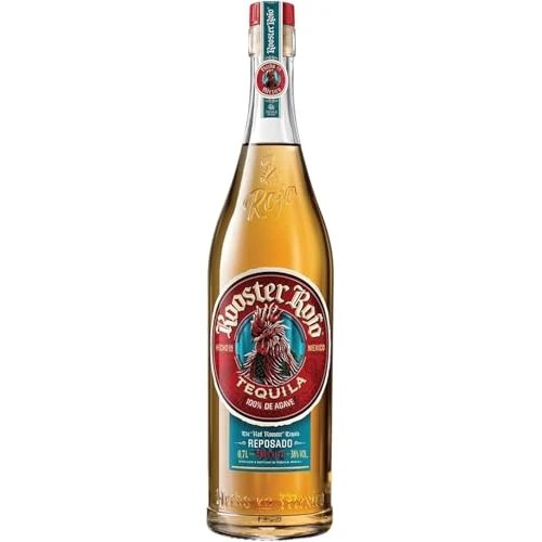 Offerta a tempo: Rooster Rojo Reposado Tequila - Creata con il 100% di agave Weber Blue - Doppia distillazione, filtrata con l'argento, invecchiata in botte - 38% Vol - 70cl (700ml / 0,7litri) - Bottiglia di vetro - 12% da 29.32 € a 25.90 €