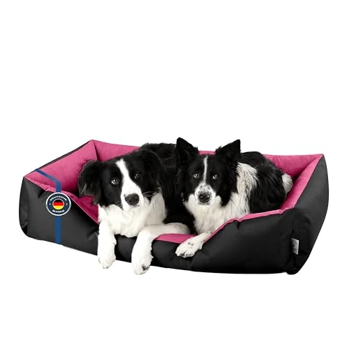 BedDog® Lupi Letto per Cane/Gatto Cuccia S Fino a XXXL, 24 Colori a Scelta, Cuscino per Cane, Divano per Cane, Cestino per Cane, Nero/Rosa XXXL