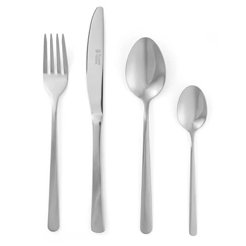 Oferta limitada: Russell Hobbs RH00023 Cuberterías Completas, Cubertería De Mesa para 6 Personas, 24 Piezas, Cubiertos Vienna De Acero Inoxidable, Set De Vajillas Con Cuchillos, cucharas, tenedores y cucharillas Plata de 22.99 € a 18.33 € (ahorro 20%)