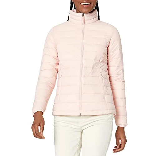 Limitiertes Angebot: Amazon Essentials Damen Leichte, langärmelige, wasserabweisende, packbare Pufferjacke (in Übergröße erhältlich), Rosé, XL von 43.50 EUR auf 36.98 EUR (Spare 15%)