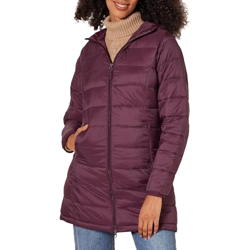 Offerta a tempo: Amazon Essentials Piumino con Cappuccio Ripiegabile, Leggero e Idrorepellente (Disponibile in Taglie Forti) Donna, Bordeaux, XL - 31% da 34.90 € a 23.91 €