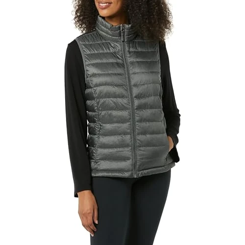 Limited-time offer: Amazon Essentials Women's Lightweight Water-Resistant Packable Puffer Gilet, Charcoal Heather, M from 29.20 GBP to 20.99 GBP (save 28%)