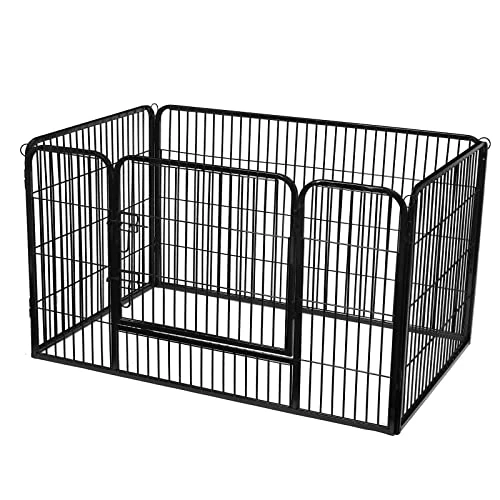 Offerta a tempo: FEANDREA Recinto per Animali in Metallo, 122 x 80 x 70 cm, Nero PPK04BK - 53% da 83.99 € a 39.09 €