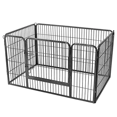 Offerta a tempo: FEANDREA Recinto per Animali in Metallo, 122 x 80 x 70 cm, Grigio PPK04GY - 15% da 45.99 € a 39.09 €
