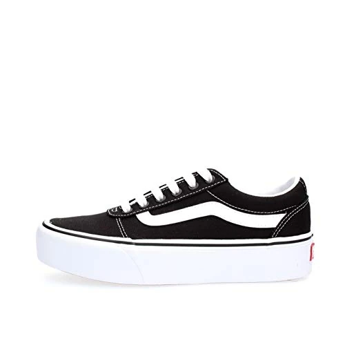 Vans Ward Platform, Zapatillas Mujer, Canvas Black White, 34.5 EU