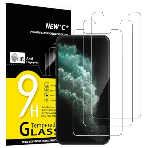 Offerta a tempo: NEW'C 3 Pezzi, Vetro Temperato Compatibile con iPhone 11 PRO e iPhone X e iPhone XS, Pellicola Prottetiva Anti Graffio, Anti-Impronte, Durezza 9H, 0,33mm Ultra Trasparente, Ultra Resistente - 0.00% da 21.65 € a 21.65 €