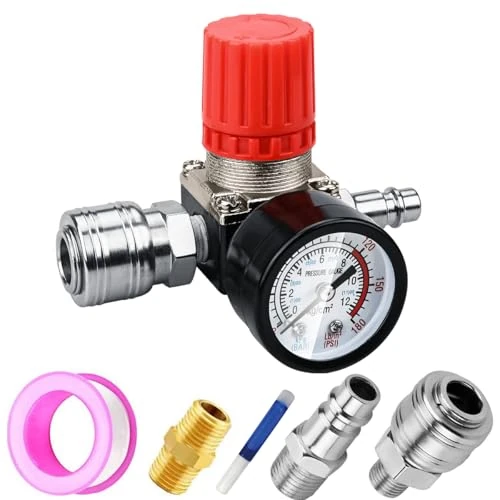 Offerta a tempo: 1/4 Regolatore di Pressione Aria - Preciva standard UE Interruttore valvola con manometro 175 PSI per compressore d'aria - 0.00% da 16.99 € a 16.99 €