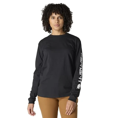 Offre limitee: Carhartt Logo Long-Sleeve T-Shirt, Black, Small Femme de 20.99 EUR a 14.99 EUR (economie 29%)