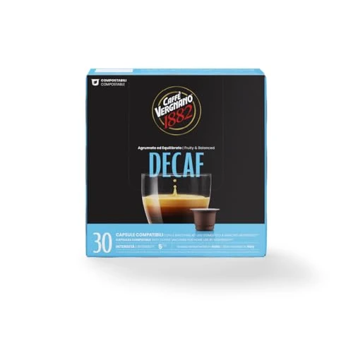 Offerta a tempo: Caffè Vergnano 1882 Èspresso Capsule Caffè Compatibili Nespresso Compostabili, Decaffeinato - 8 confezioni da 30 capsule (totale 240) - 25% da 79.20 € a 59.29 €