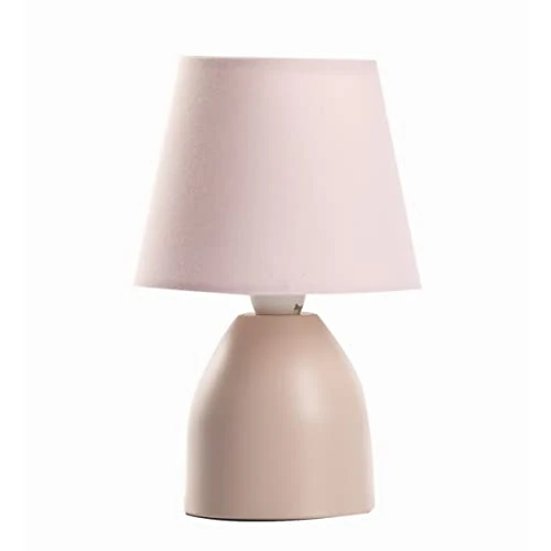 Offerta a tempo: Onli Nano Lampada da Tavolo E14, Rosa, 13 cm x h 19 cm, metallo;stoffa - 35% da 21.38 € a 14.00 €