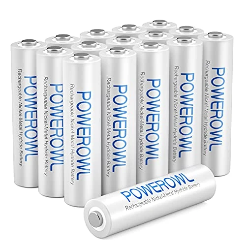 Offerta a tempo: POWEROWL - Batterie Ricaricabili AAA, 1000mAh Pre-Carica Ni-MH Bassa autoscarica Pile Ricaricabili AAA Ministilo 1,2V 1200 Cicli (16 Pezzi) - 0.00% da 16.99 € a 16.99 €
