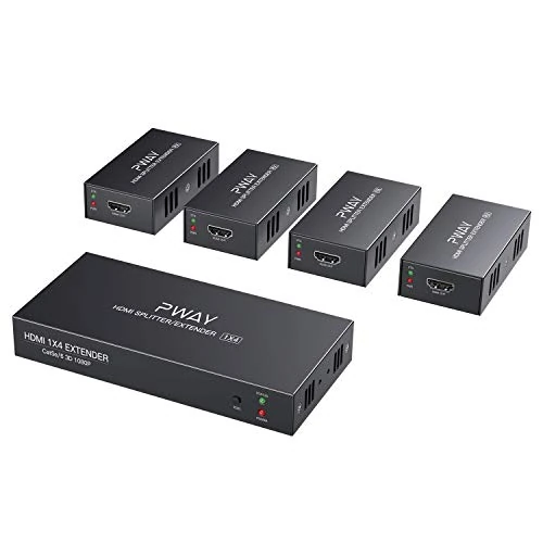 Offerta a tempo: PW-HTS0104(POC) 1X4 Splitter HDMI Extender Over Cat6 Ethernet cavo con Senza ritardo telecomando a 50m/165ft a 1080P（1 In 4 Out） - 0.00% da 128.00 € a 128.00 €