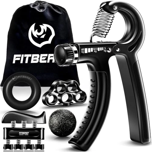 Offerta a tempo: FitBeast Hand Grip Molla Avambraccio Gripper - Pacco da 5, Pinza per Avambracci Attrezzi, Attrezzo per Esercitare Le Dita, Finger Stretcher, Anello per Esercizi & Palla Antistress per Atleti - 0.00% da 21.99 € a 21.99 €