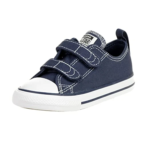 Converse Chuck Taylor CT 2v Ox Canvas, Chaussons Mixte bébé, Athletic Navy/Blanc, Numeric_19 EU