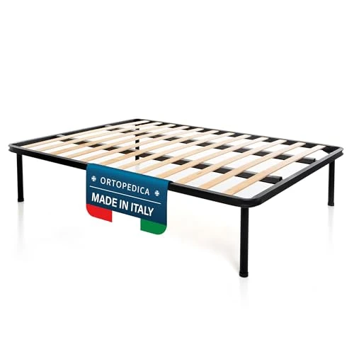 Offerta a tempo: DOLCI SOGNI Rete 140x200 Ortopedica, Rete Letto 140x200 alla Francese, 4 Piedi Letto Smontabili, Struttura Letto 140x200 Interamente in Ferro 100% Made in Italy - 5% da 128.40 € a 121.90 €