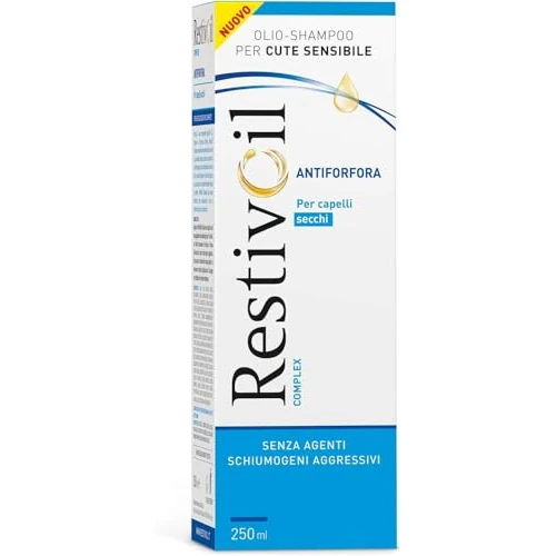 Offerta a tempo: RestivOil Complex Shampoo antiforfora per capelli - Olio fisiologico con azione antiseborroica e anti prurito - Per capelli secchi - 250 ml - 34% da 14.90 € a 9.90 €