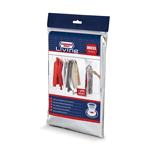Vacuum Case with Hook for Clothes and Jackets - Space Saving and Airtight for a Wardrobe Always in Order - 1 Bag - 70x145cm - Domopak Living