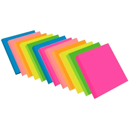 Offerta a tempo: ZCZN Foglietti Adesivi Multicolore-76mm x 76 mm, 100 Fogli/Blocchetto, 6 Colorati Sticky Notes, Confezione da 12 Blocchetti, Removibili, Adatto per Scuole, Uffici - 33% da 16.99 € a 11.39 €