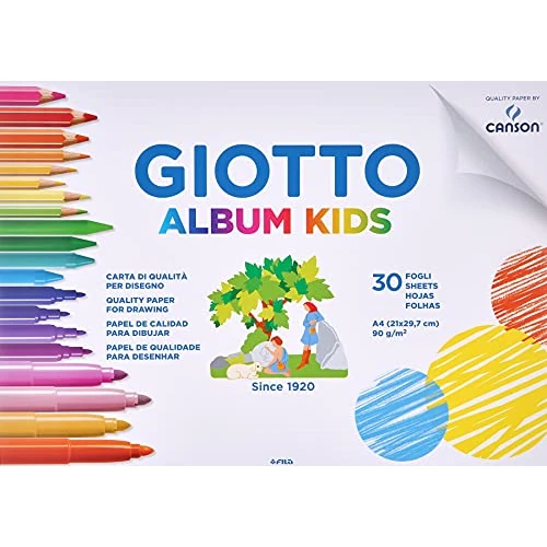 Offerta a tempo: Giotto Kids, Album da 30 fogli carta bianca a grana fine per disegno, A4, 90g/m2 - 0.00% da 8.20 € a 8.20 €