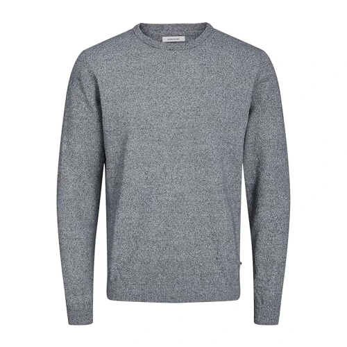 Offerta a tempo: JACK & JONES Jjebasic Knit Crew Neck Noos Felpa, Grigio (Navy Blazer Detail: Twisted with Jet Stream), X-Small Uomo - 40% da 29.99 € a 17.99 €