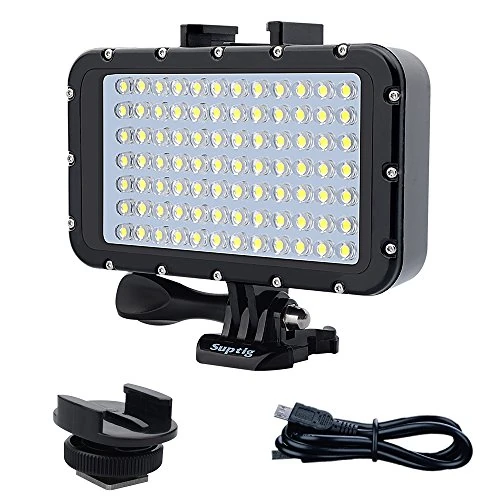 Limited-time offer: Suptig Underwater Lights Dive Light 84 LED High Power Dimmable Waterproof LED Video Light Waterproof 164ft(50m) For Gopro Canon Nikon Pentax Panasonic Sony Samsung SLR cameras from 31.99 £ to 31.99 £ (save 0.00%)