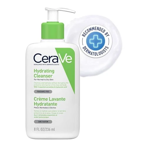 CeraVe Feuchtigkeitsspendendes Reinigungsmittel, für normale bis trockene Haut, 236 ml
