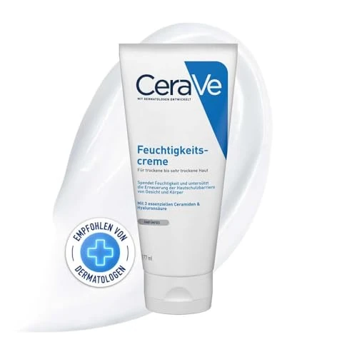 Crema Idratante CeraVe 177ml per Pelli Secche e Molto Secche con Ceramidi e Acido Ialuronico, Ipoallergenica e Senza Profumo
