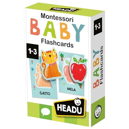 Offerta a tempo: HEADU - Baby Flashcards Montessori - Ascolta e Pronuncia le Prime Parole| Giochi Educativi 1 2 3 Anni, Carte Sagomate ad Incastro, Giochi Montessori per Imparare Prime Parole, Regalo Bambina Bambino — 35% da 15,99 € a 10,39 €
