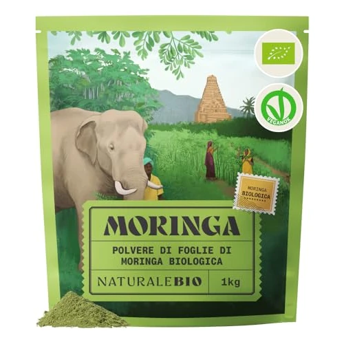 Offerta a tempo: NaturaleBio Foglie di Moringa Oleifera Bio in Polvere - 35% da 31.76 € a 20.49 €