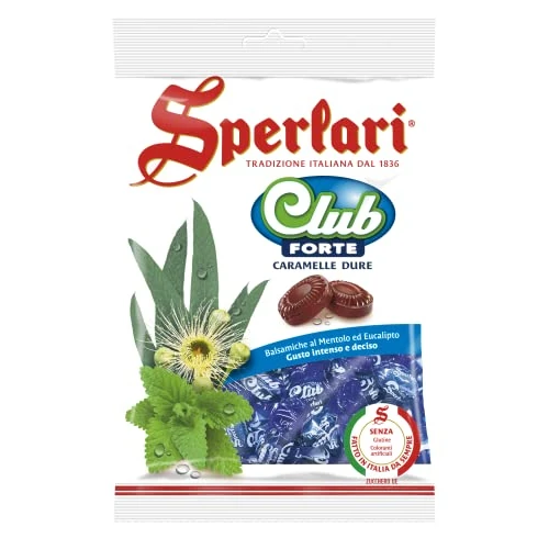 Offerta a tempo: Sperlari - Caramelle Dure Club Forte al Mentolo ed Eucalipto, Incartate Singolarmente - 200 gr - 30% da 1.69 € a 1.19 €