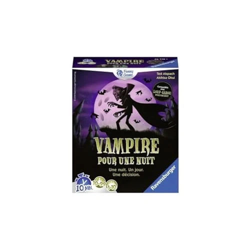 Oferta limitowana: Ravensburger - Vampire for a Night - Gra planszowa Wilkołak - Gra Ambiance - Szybkie gry od 3 graczy i od 10 lat - Darmowa aplikacja - Mieszana - 26778 (Wielojęzyczny - Francuski w zestawie) z 100.23 zł na 100.23 zł (oszczędź 0.00%)