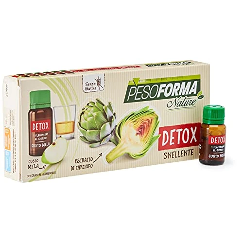 Offerta a tempo: Pesoforma Nature Detox, Estratto di Carciofo Liquido, integratore per Rimettersi in Forma, al Gusto Mela, Formula Green, 6 Flaconcini, confezione per 1 Settimana - 24% da 7.90 € a 6.00 €
