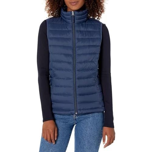 Offerta a tempo: Amazon Essentials Piumino Smanicato Ripiegabile Impermeabile Leggero Donna, Blu Marino, L - 0.00% da 34.70 € a 34.70 €