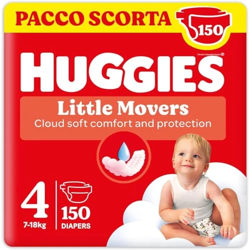 Limitiertes Angebot: Huggies Baby-Windeln Little Movers, Disney-Design, Größe 4, 150 St. (3 x 50), Monatsbox von 59.46 EUR auf 59.46 EUR (Spare 0%)