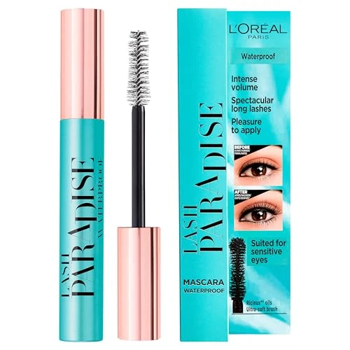 L'Oréal Paris Lash Paradise, Mascara Volumizzante e Allungante, Waterproof, Nero, 6,4 ml