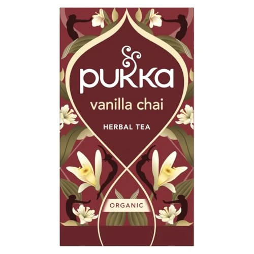 Tijdelijke aanbieding: Pukka Herbs, Biologische kruidenthee, Vanille Chai, met kaneel, kardemom, gember, venkel, cafeïnevrij, 20 theezakjes van 5.04 € naar 5.04 € (0.00% korting)