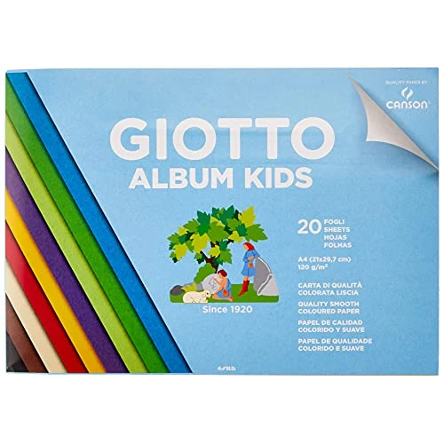 Tijdelijke aanbieding: Giotto Kinderalbum met 20 vellen gekleurd papier, glad, A4, 120 g/m² van 6.33 € naar 6.33 € (0.00% korting)