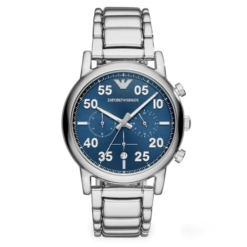 Begrenztes Angebot: Emporio Armani Uhr für Männer, Quarz-Dreizeiger-Chronographenwerk und 43mm Gehäusegröße mit Edelstahlarmband von 133.10 EUR auf 133.10 EUR (Rabatt 0%)