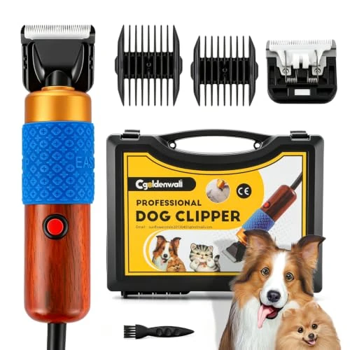 Offerta a tempo: CGOLDENWALL Tosatrice per Cani 200W, con Cavo di Alimentazione da 3m e 2 Lame, Basso Rumore e Vibrazioni, Tosatrice Elettrica Professionale per Cani e Gatti, Conigli, Pecore e Altri Animali - 5% da 79.00 € a 74.99 €