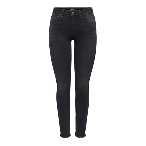 Offerta a tempo: ONLY Onlblush Mid Ank Raw Jeans Rea1099 Noos Skinny, Nero (Black Denim), W26/L30 (Taglia Produttore: X-Small) Donna - 43% da 39.99 € a 22.87 €