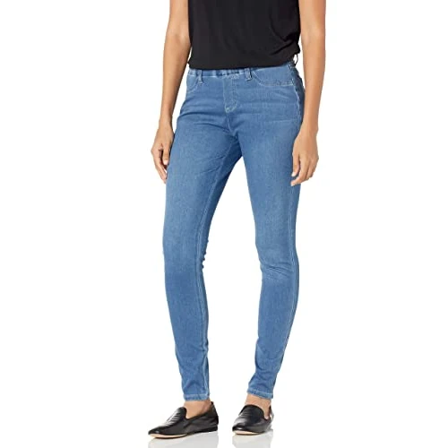 Offerta a tempo: Amazon Essentials Skinny Stretch Knit Jegging, Leggings Donna, Blu (Light Wash Med), Taglia unica (Taglia Produttore: X-Small Regular) - 22% da 21.50 € a 16.67 €
