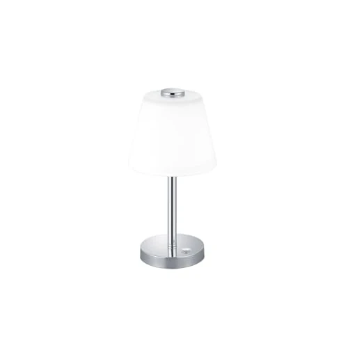 Offerta a tempo: Trio Leuchten – Lampada da tavolo, Metallo/Vetro ombrello, integrato, 4 W, cromato, 15 x 15 x 29 cm - 0.00% da 50.15 € a 50.15 €