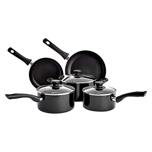 Limited-time offer: Amazon Basics 5-Piece Non Stick Induction Cookware Set, Including Frying Pan, Saucepan and Casserole with Lids, Black from 53.58 GBP to 41.99 GBP (save 22%)