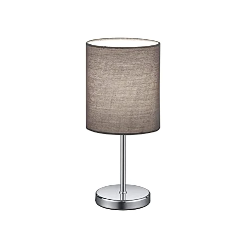 Tijdelijke aanbieding: Reality Leuchten tafellamp Jerry R50491011, Mettall chroom, stoffen kap grijs, excl. 1x E14 van 15.90 EUR naar 11.13 EUR (korting 30%)