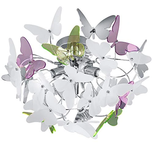 Beperkte aanbieding: Reality Leuchten R60213017 Vlinder A++ Tot E, Plafondlamp, Acryl, G9, Meerkleurig, 45 x 45 x 28.5 cm van 40.66 EUR naar 40.66 EUR (besparing 0%)