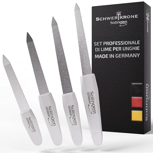 Zeitlich begrenztes Angebot: SCHWERTKRONE ® 4er Set Saphir-Nagelfeilen [MADE IN SOLINGEN - GERMANY] - Nagelfeilen Naturnägel Nail File - Nagelfeile feilen Nägel - Für Maniküre und Pediküre - Fein und Grob in 4 Größen von 7.99 € auf 7.99 € (0.00% Rabatt)