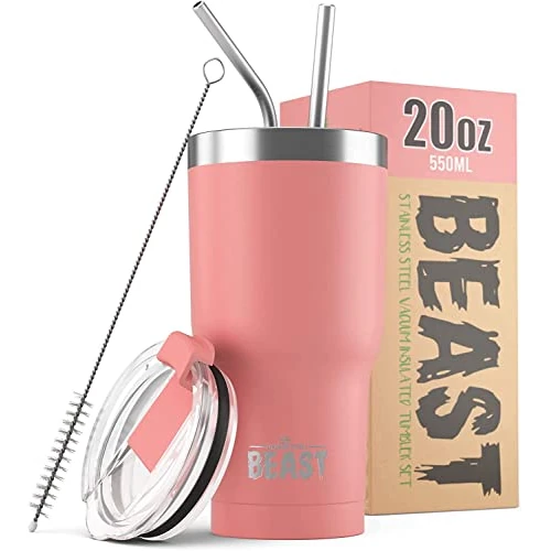 Begrenztes Angebot: Greens Steel Beast Tumbler – 550 ml (20 oz), Blüte | Wiederverwendbarer Edelstahl, vakuumisolierter Becher | mit 2 Strohhalmen & Reinigungsbürste | Doppelwandiger Reise-Thermobecher von 19.94 EUR auf 19.94 EUR (Rabatt 0%)